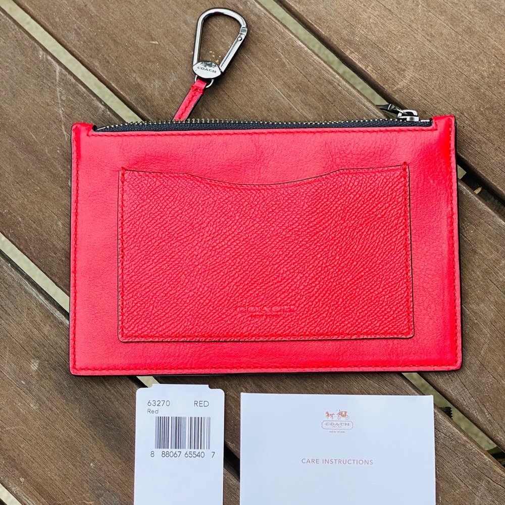 🔥🔥NWT COACH Key Case Envelope Sport Calf Leather